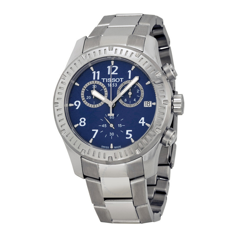 Tissot V8 Blue Dial Stainless Steel Mens Watch T0394171104703